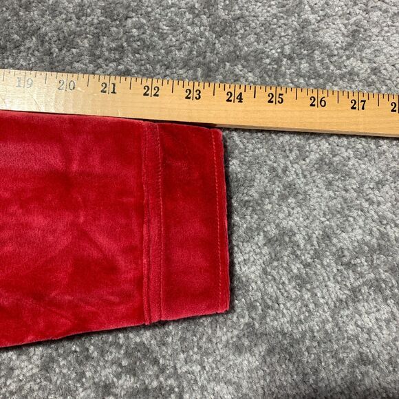 D &‎ Co. Button Front Big Shirt Women Size 1X Red Velour Shirttail Hem - Picture 14 of 14